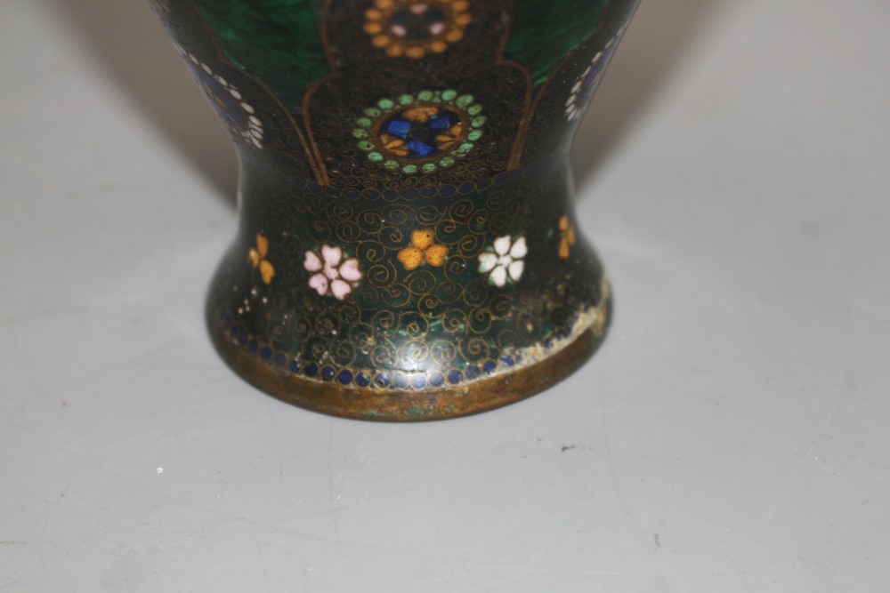 A Japanese cloisonne vase, with mons decoration, 27cm